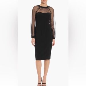 NWT Maggy London Illusion Sheath Dress in Size 8.